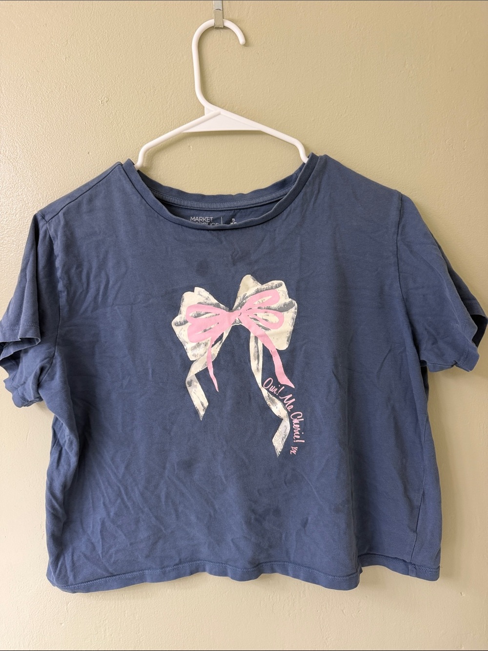Market & Spruce Navy Short-Sleeve Tee with Pink & Cream Bow